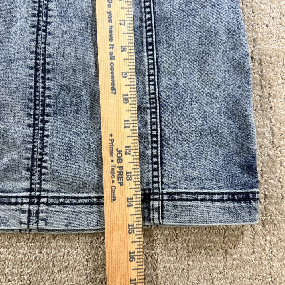 Free‎ People Women Skirt Acid Wash Mini Size 2 Blue Denim Stretch